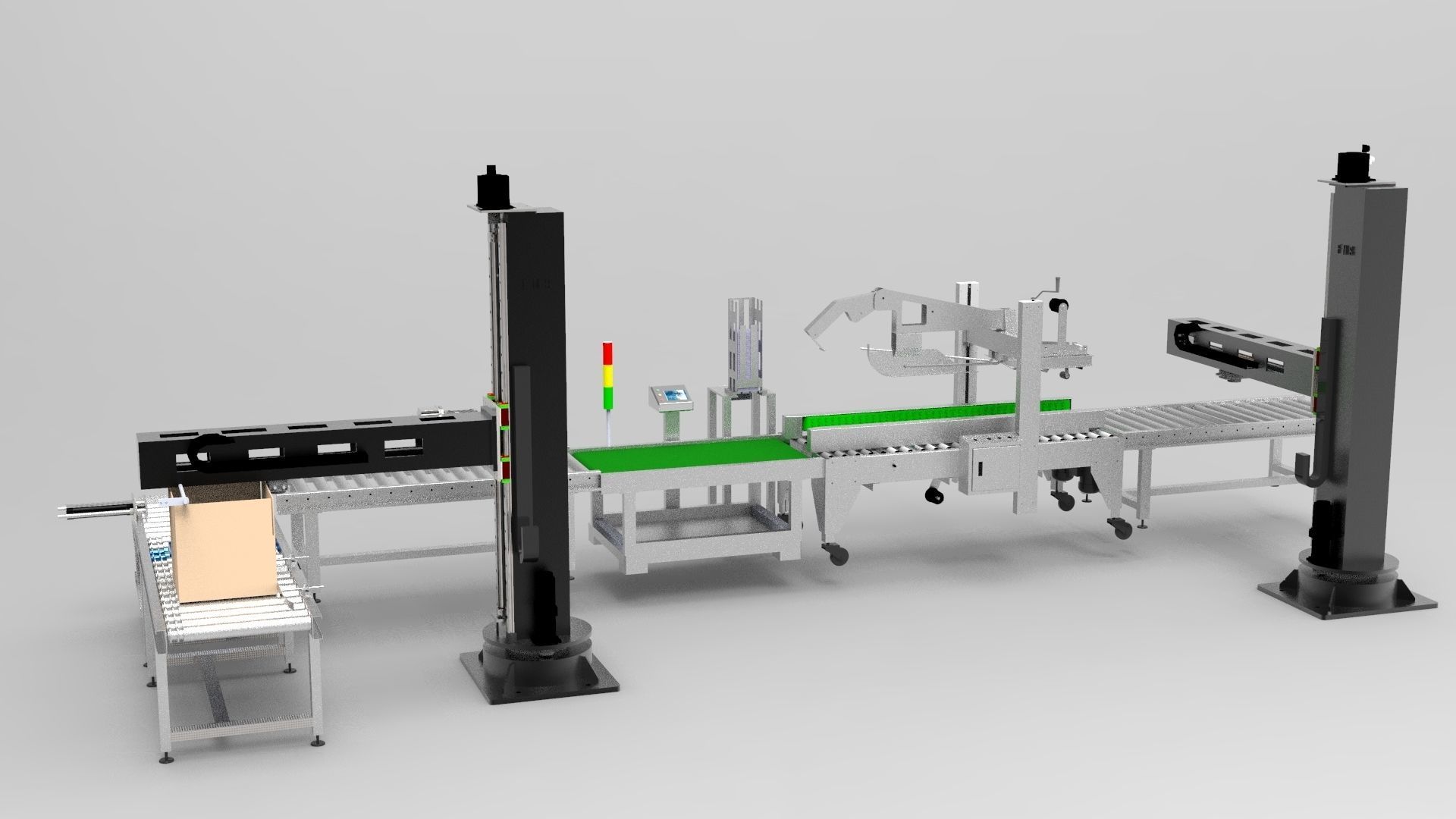 Stacking and packing line Low-poly 3D model_3