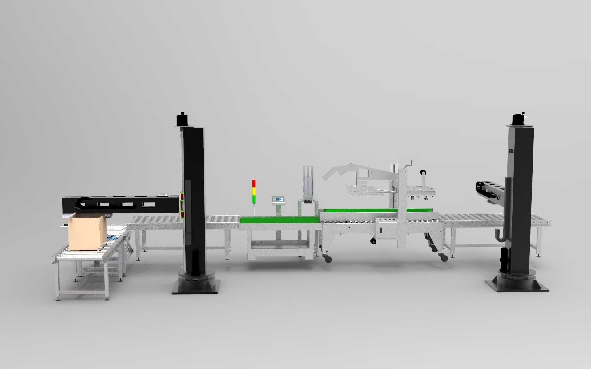 Stacking and packing line Low-poly 3D model_2