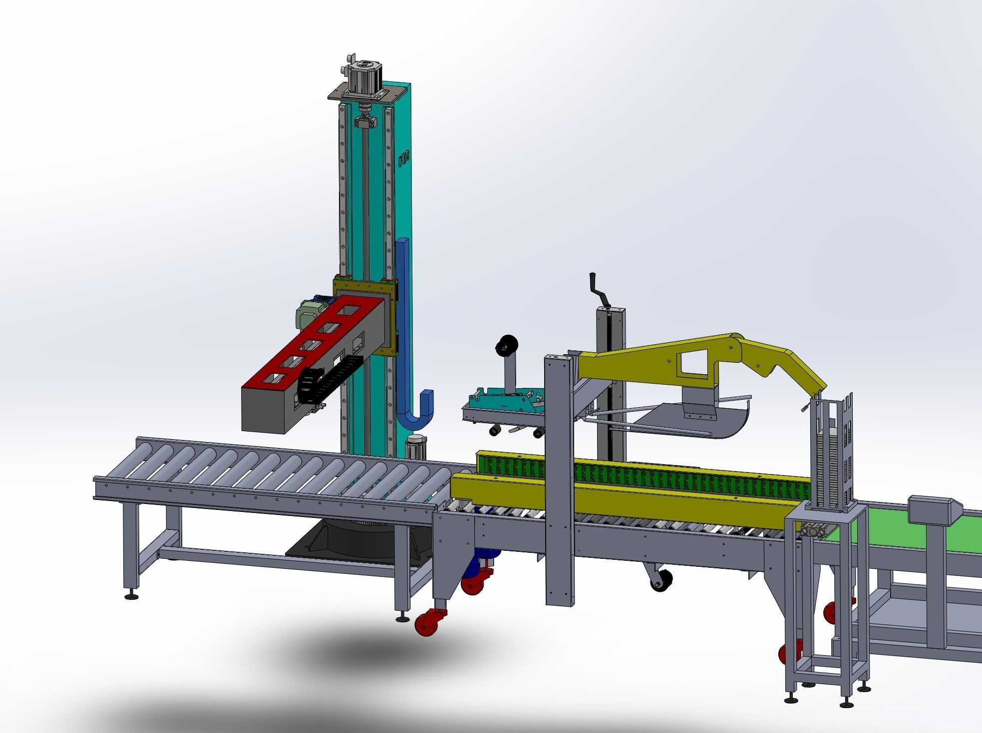Stacking and packing line Low-poly 3D model_9