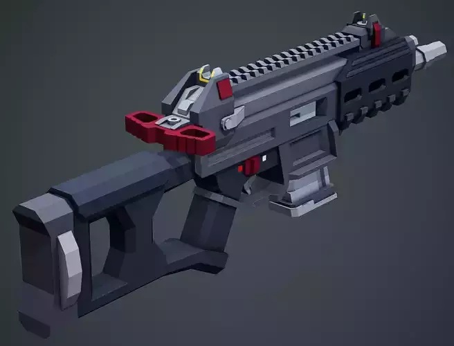 Stylized Sci-Fi UMX-50 SMG Low Poly Mobile Ready