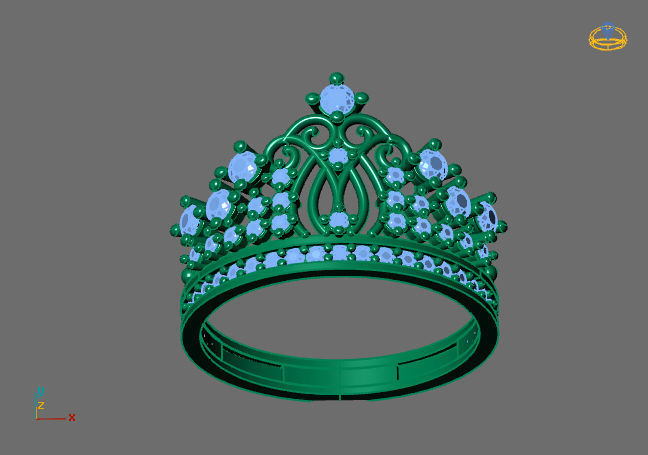 Crown Ring Womens Rings For Women STL 3DM 3D print model_4