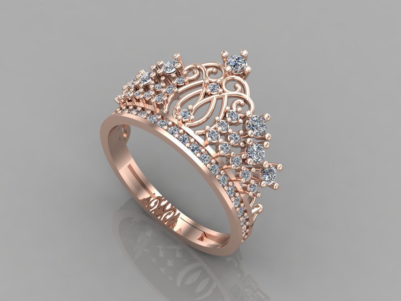 Crown Ring Womens Rings For Women STL 3DM 3D print model_1