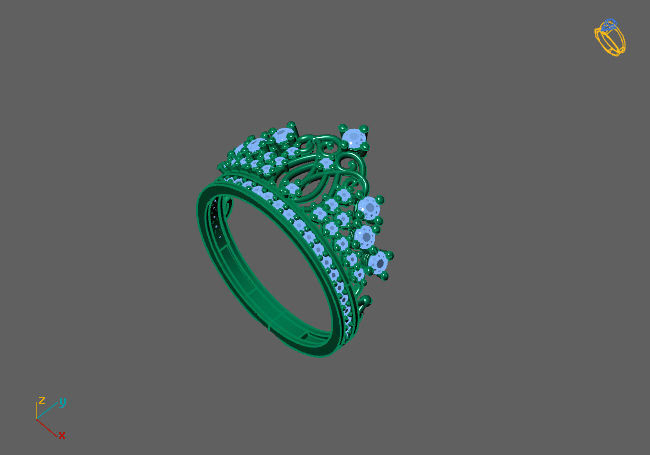Crown Ring Womens Rings For Women STL 3DM 3D print model_5