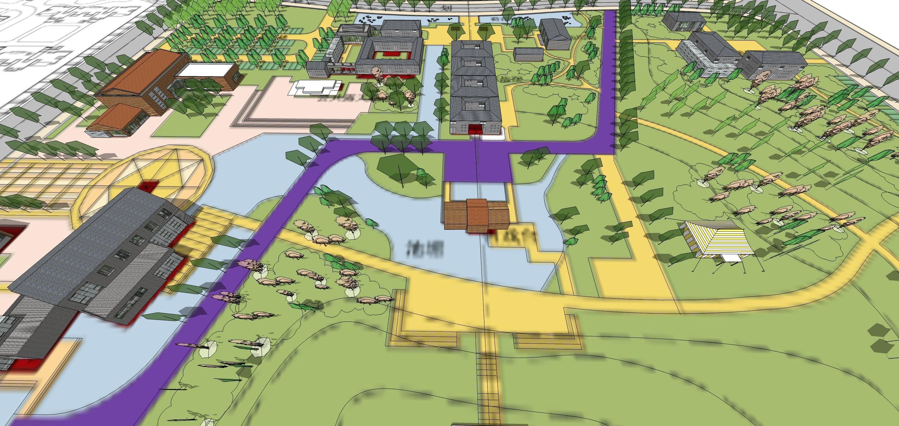 Sketchup Plaza siteplan 205 3D model_7