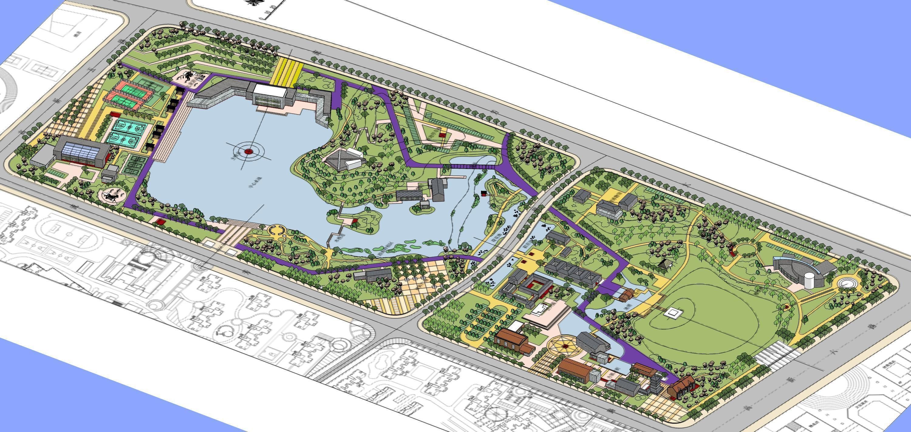 Sketchup Plaza siteplan 205 3D model_11