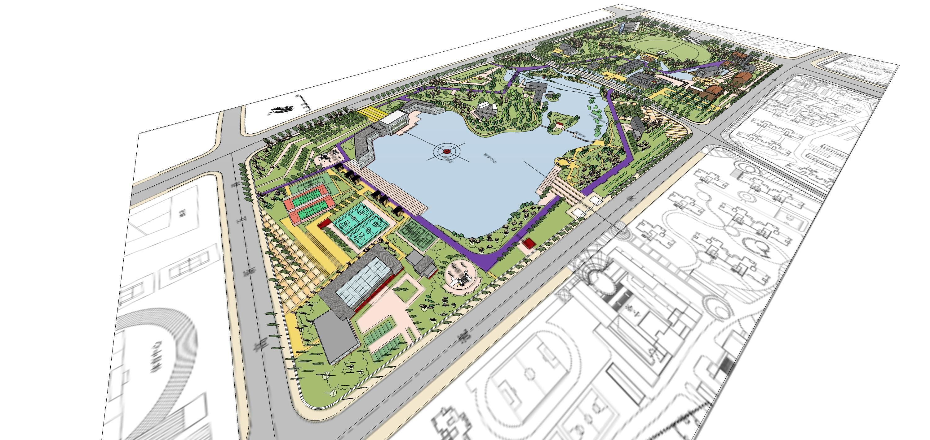 Sketchup Plaza siteplan 205 3D model_4