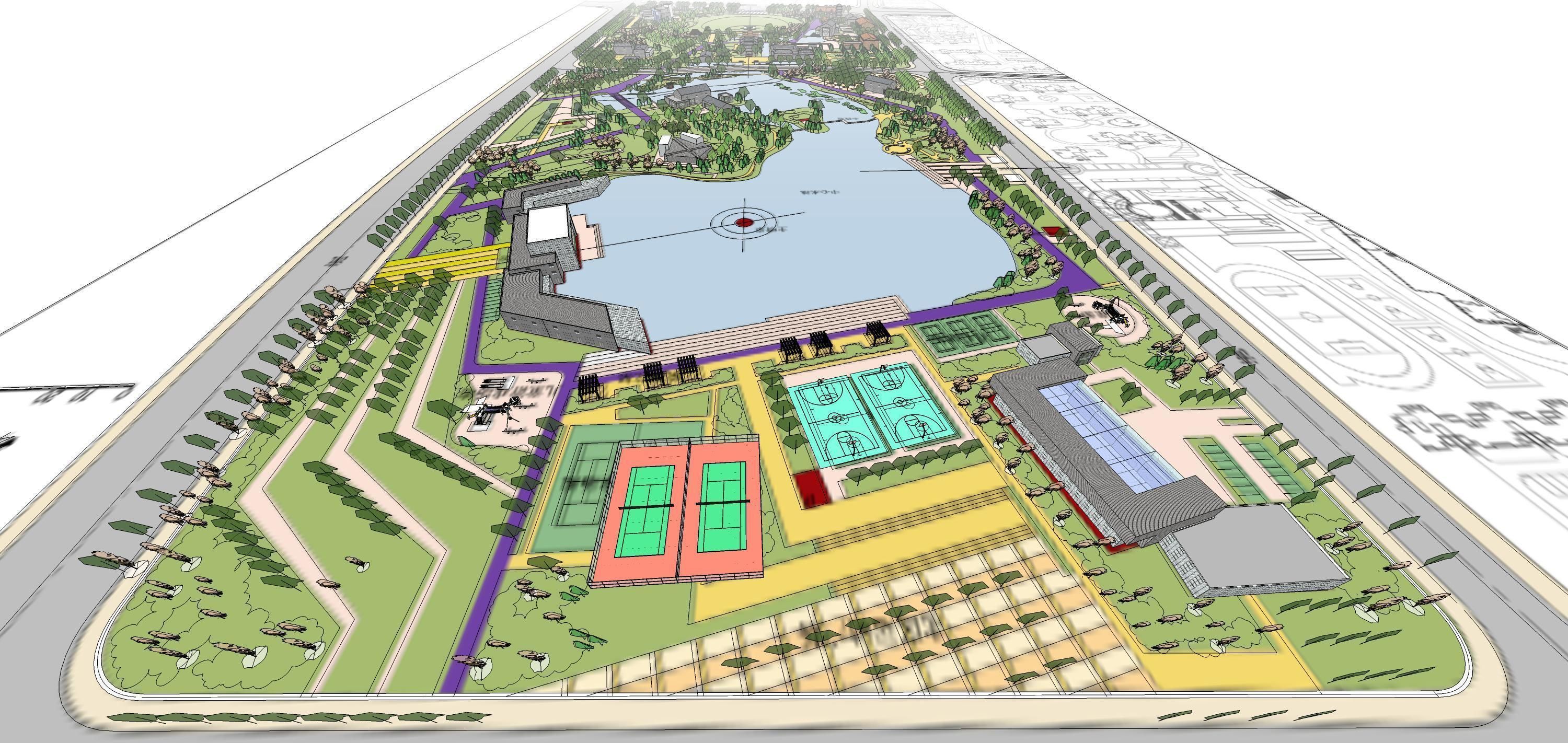 Sketchup Plaza siteplan 205 3D model_14