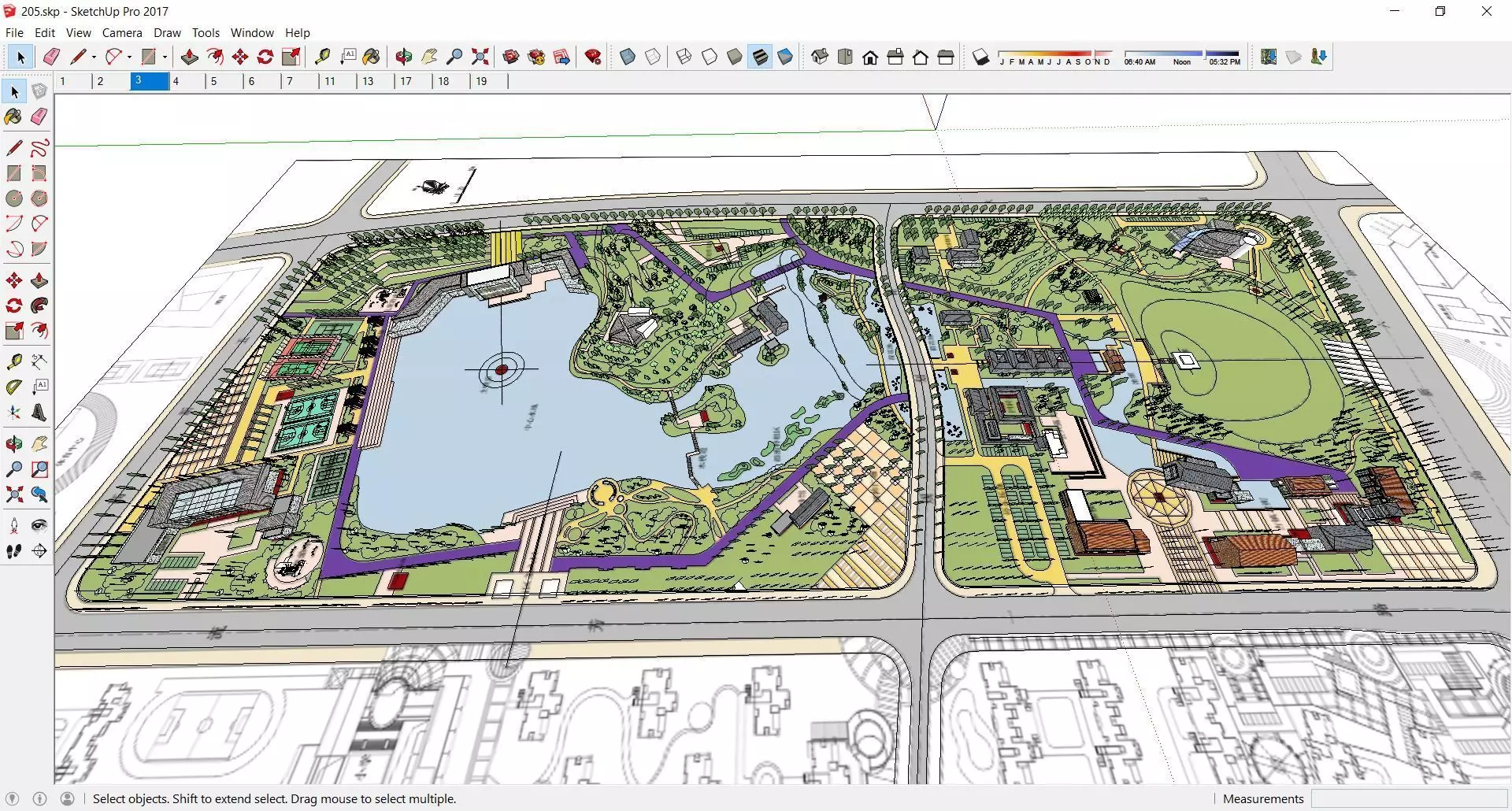 Sketchup Plaza siteplan 205 3D model_0