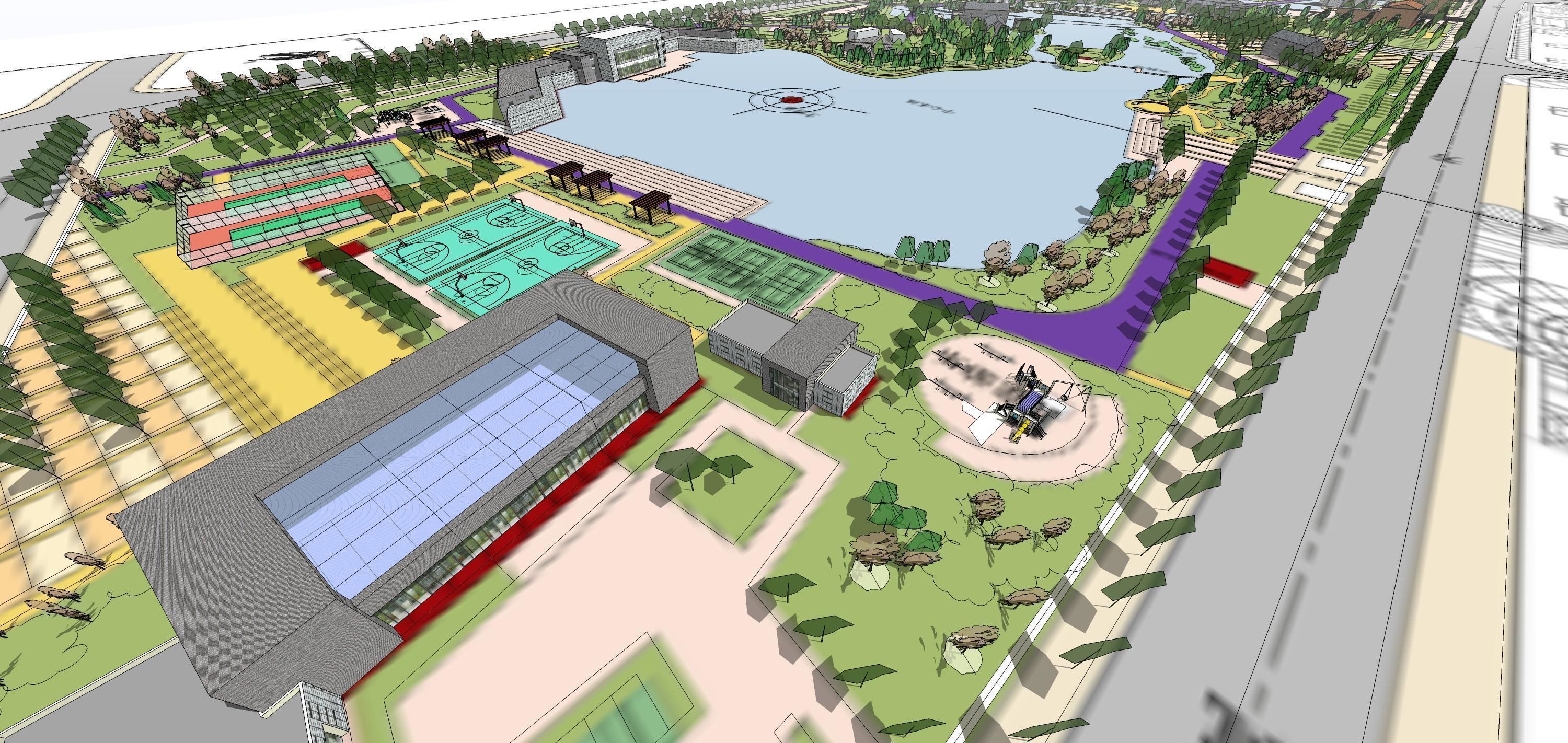 Sketchup Plaza siteplan 205 3D model_9
