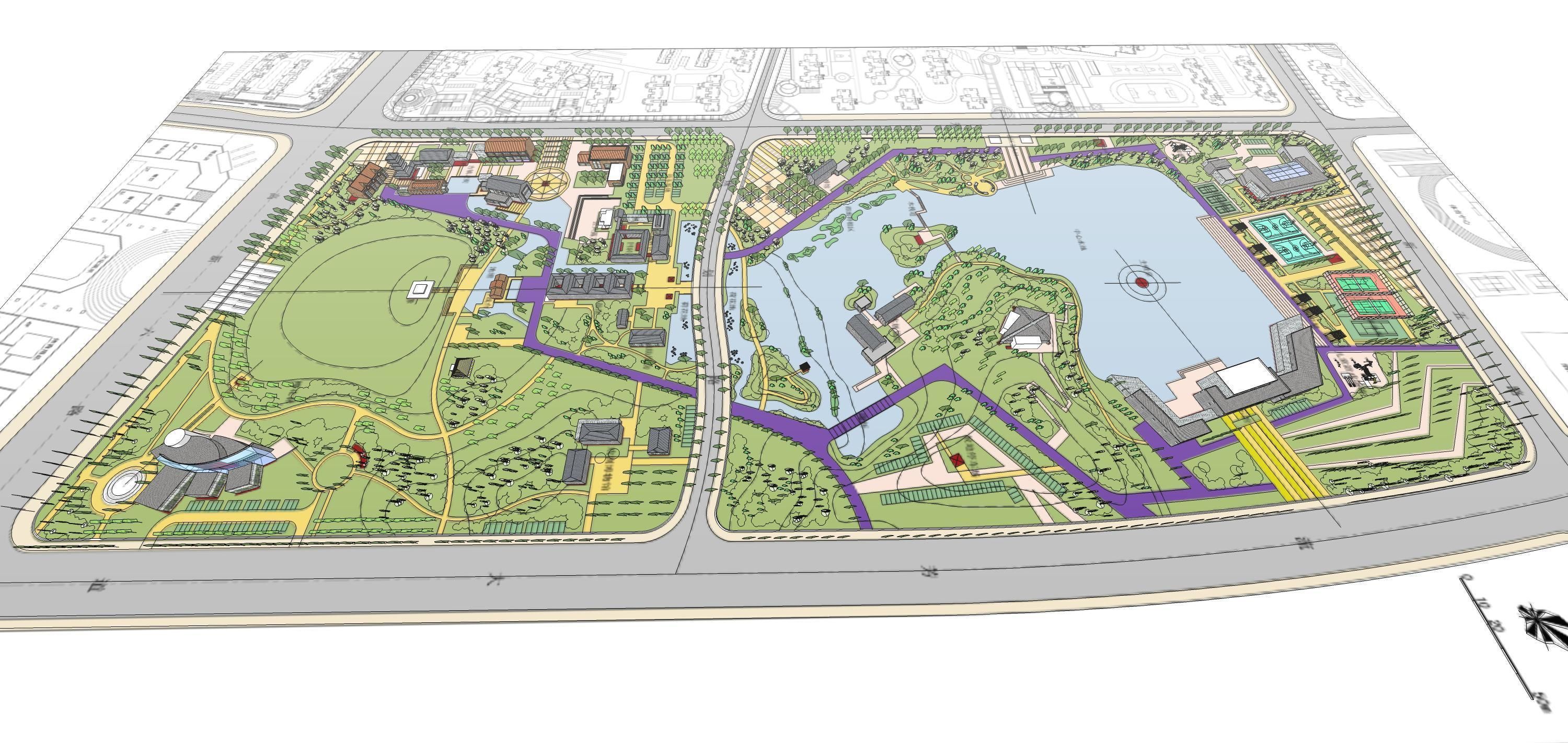 Sketchup Plaza siteplan 205 3D model_13