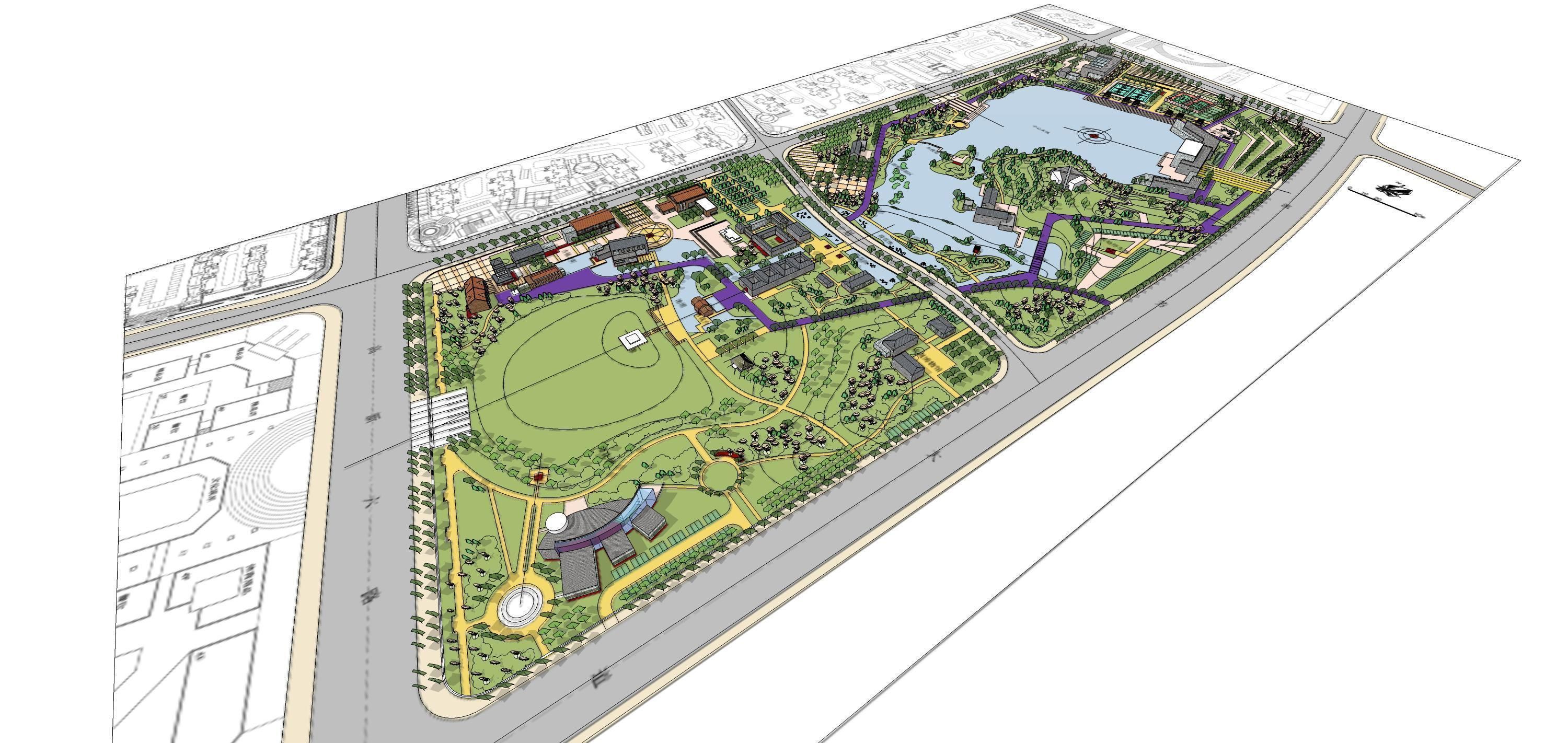 Sketchup Plaza siteplan 205 3D model_3