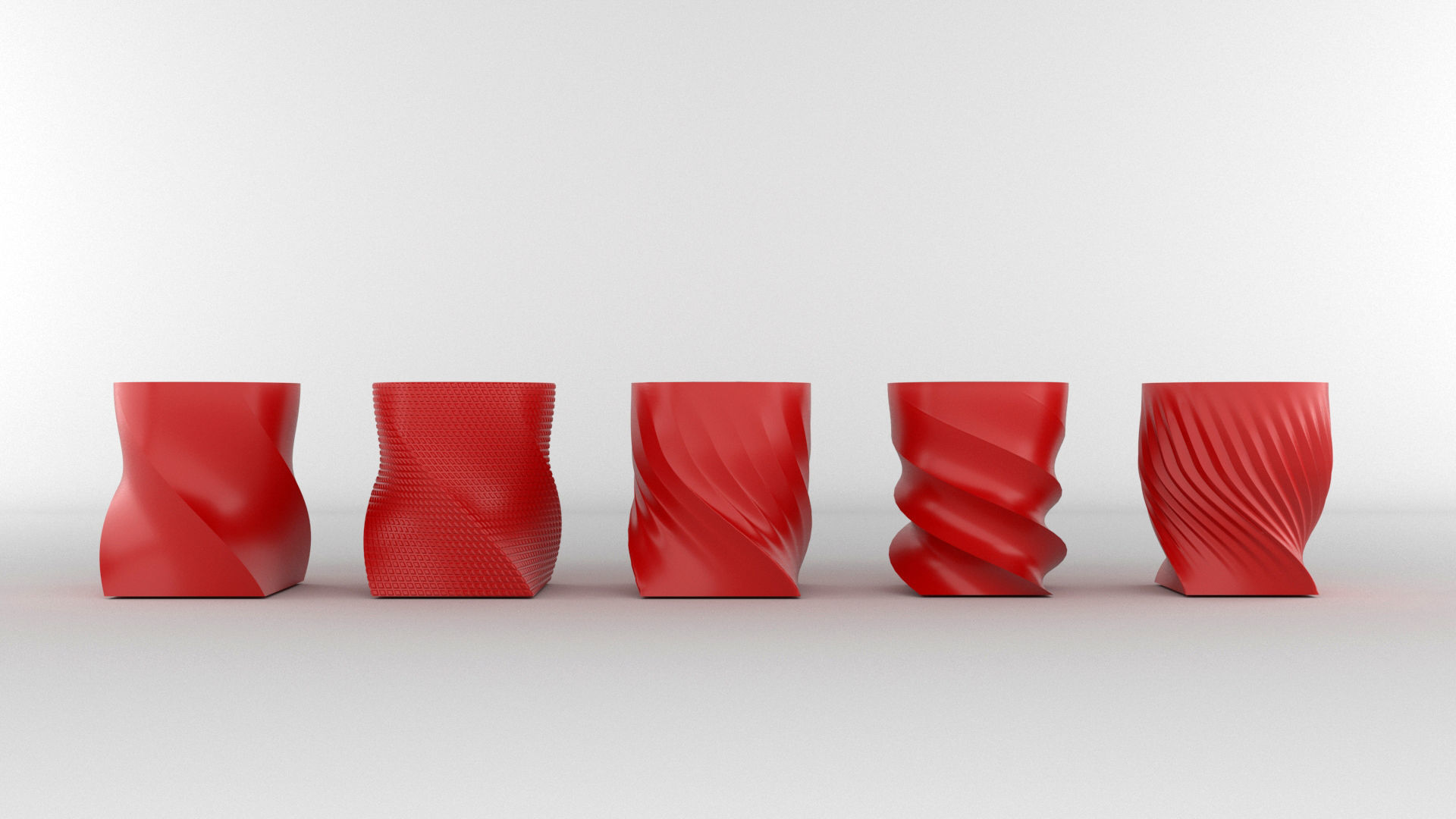 Plant Pot 3D Print Model 5 Flower pots 3D print model_1