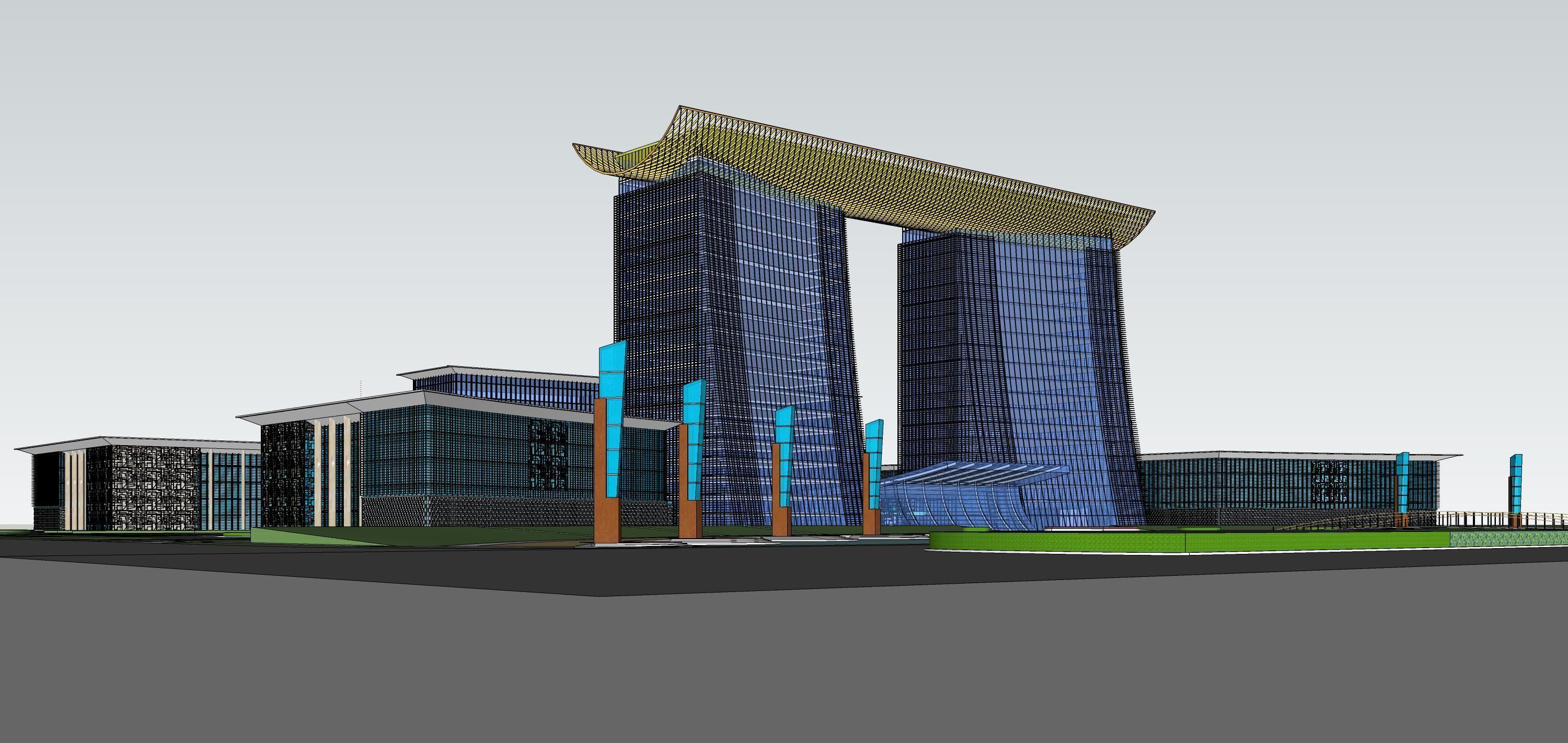 Sketchup Commercial Office Complex 209 3D model_3