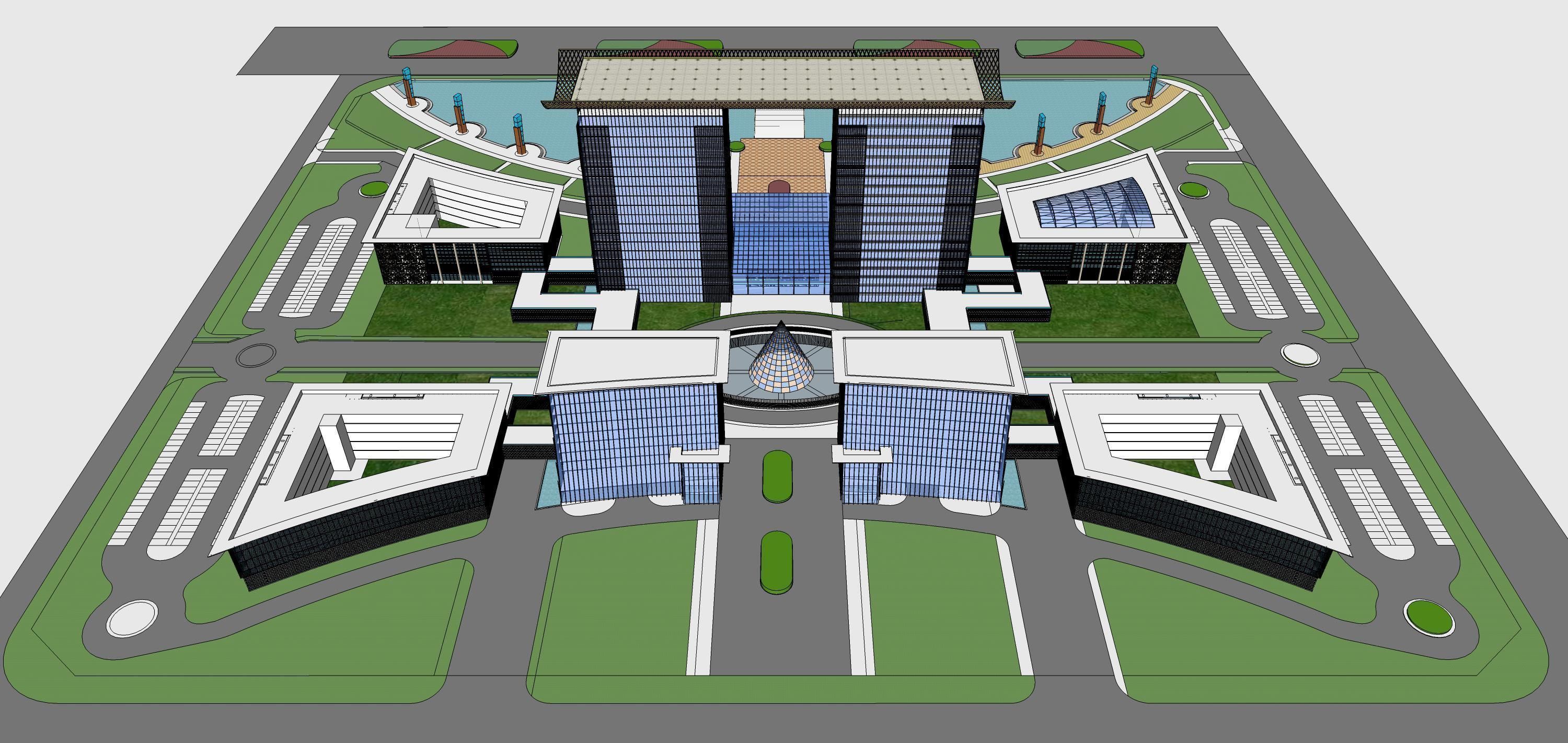 Sketchup Commercial Office Complex 209 3D model_9