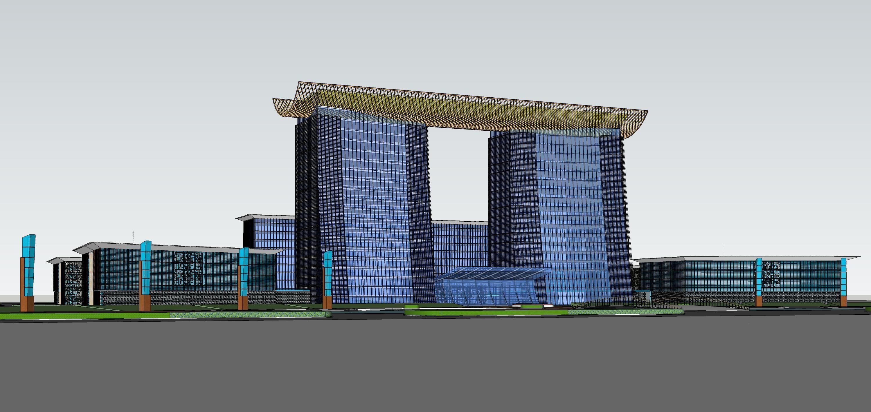Sketchup Commercial Office Complex 209 3D model_4