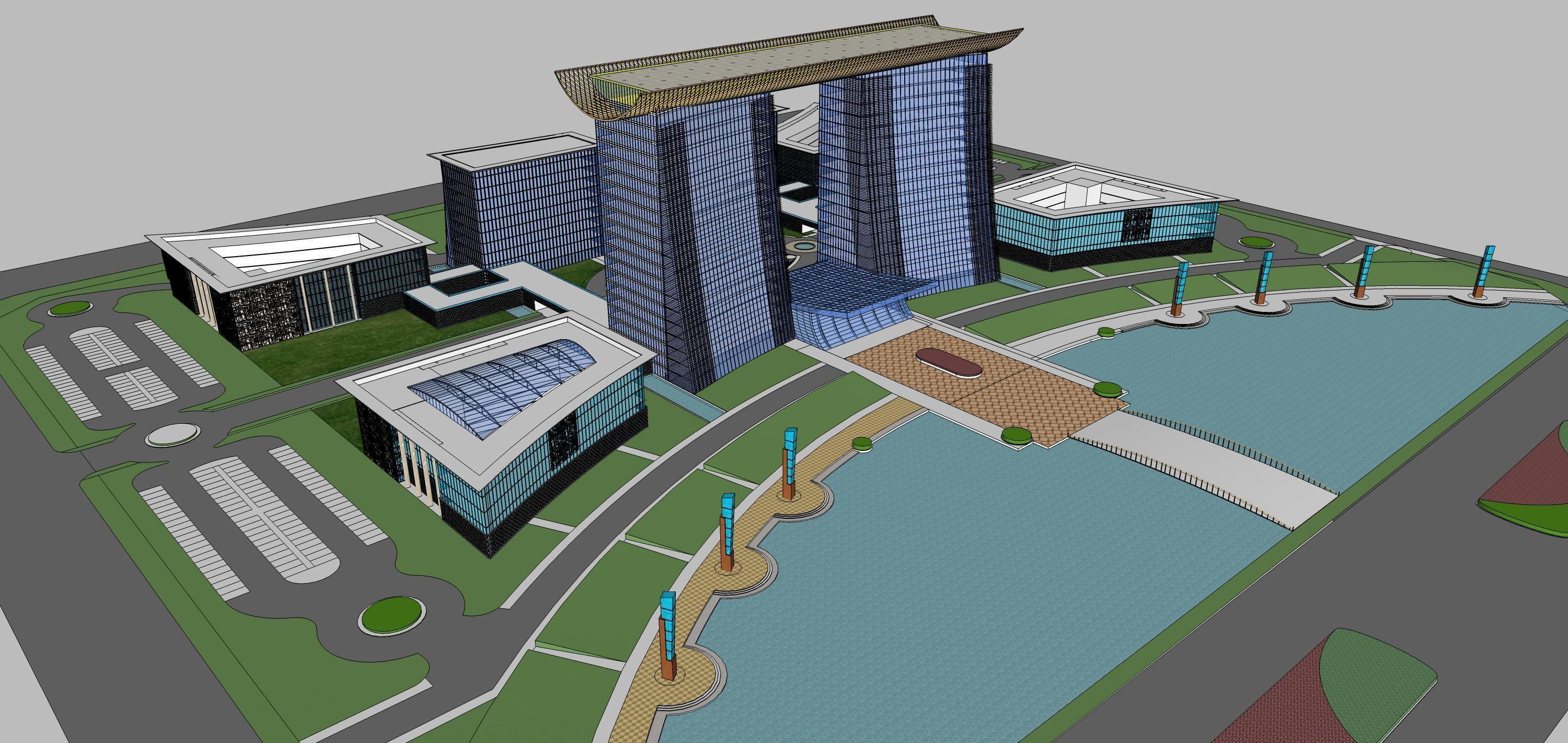 Sketchup Commercial Office Complex 209 3D model_7
