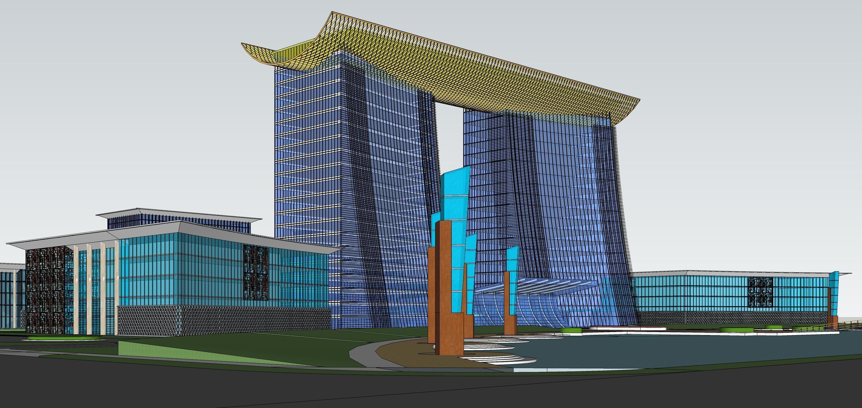 Sketchup Commercial Office Complex 209 3D model_8
