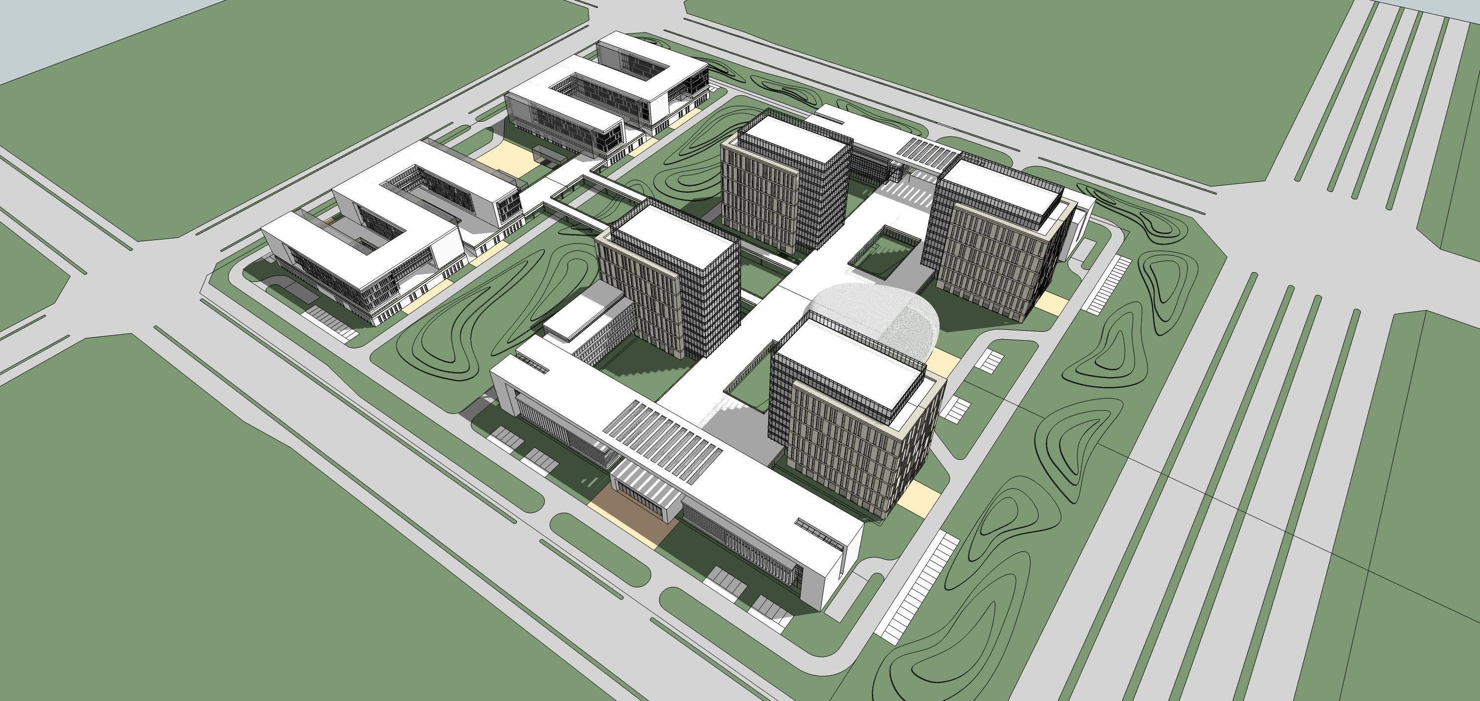 Sketchup Commercial Office Complex 210 3D model_3