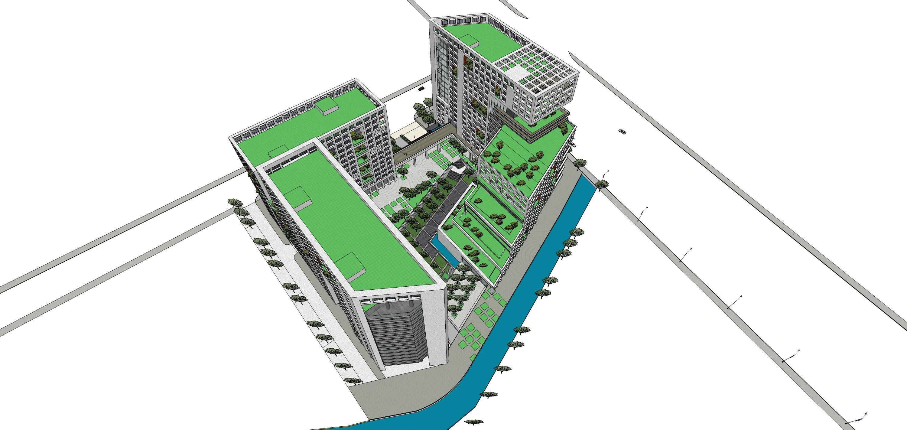 Sketchup Commercial Office Complex 213 3D model_3