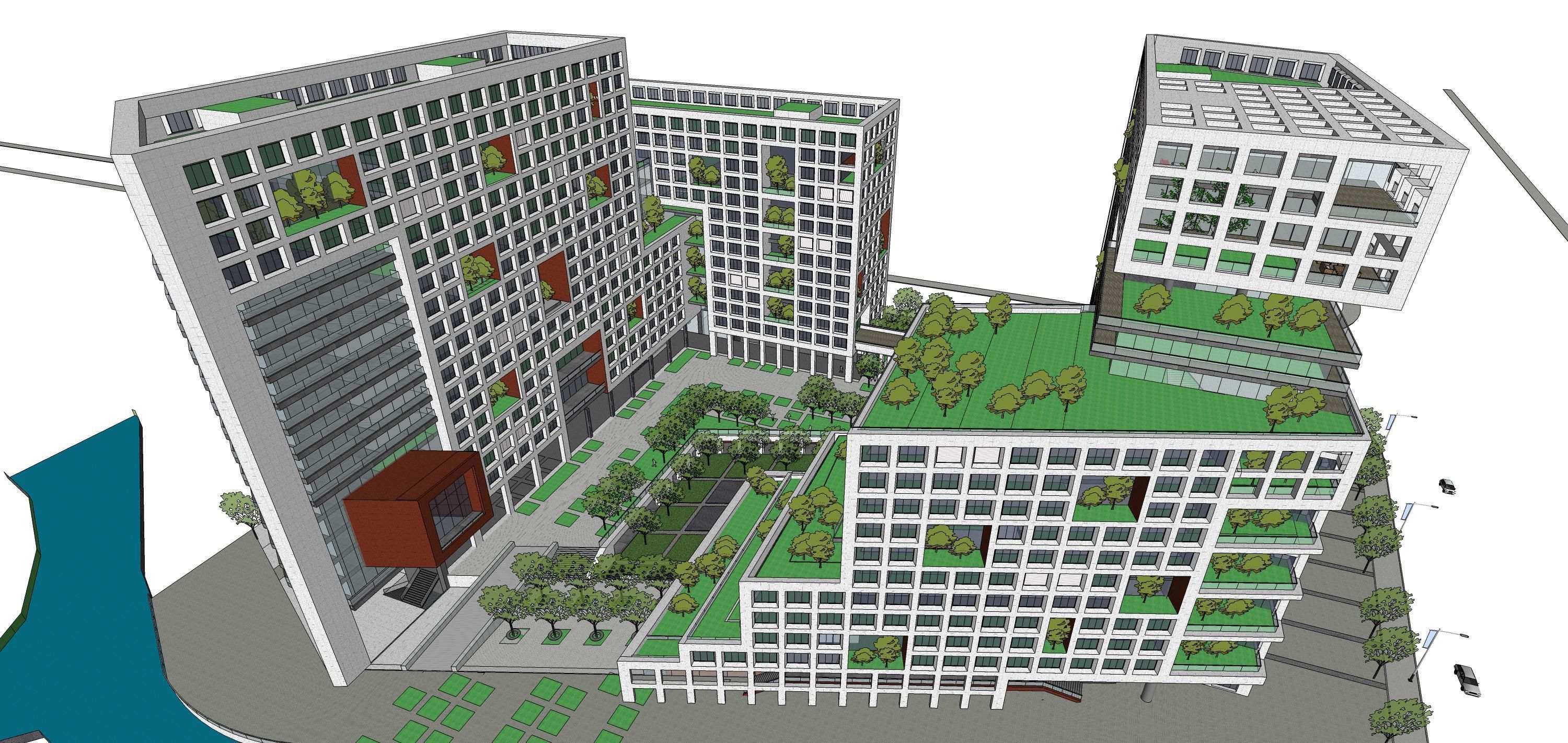 Sketchup Commercial Office Complex 213 3D model_8