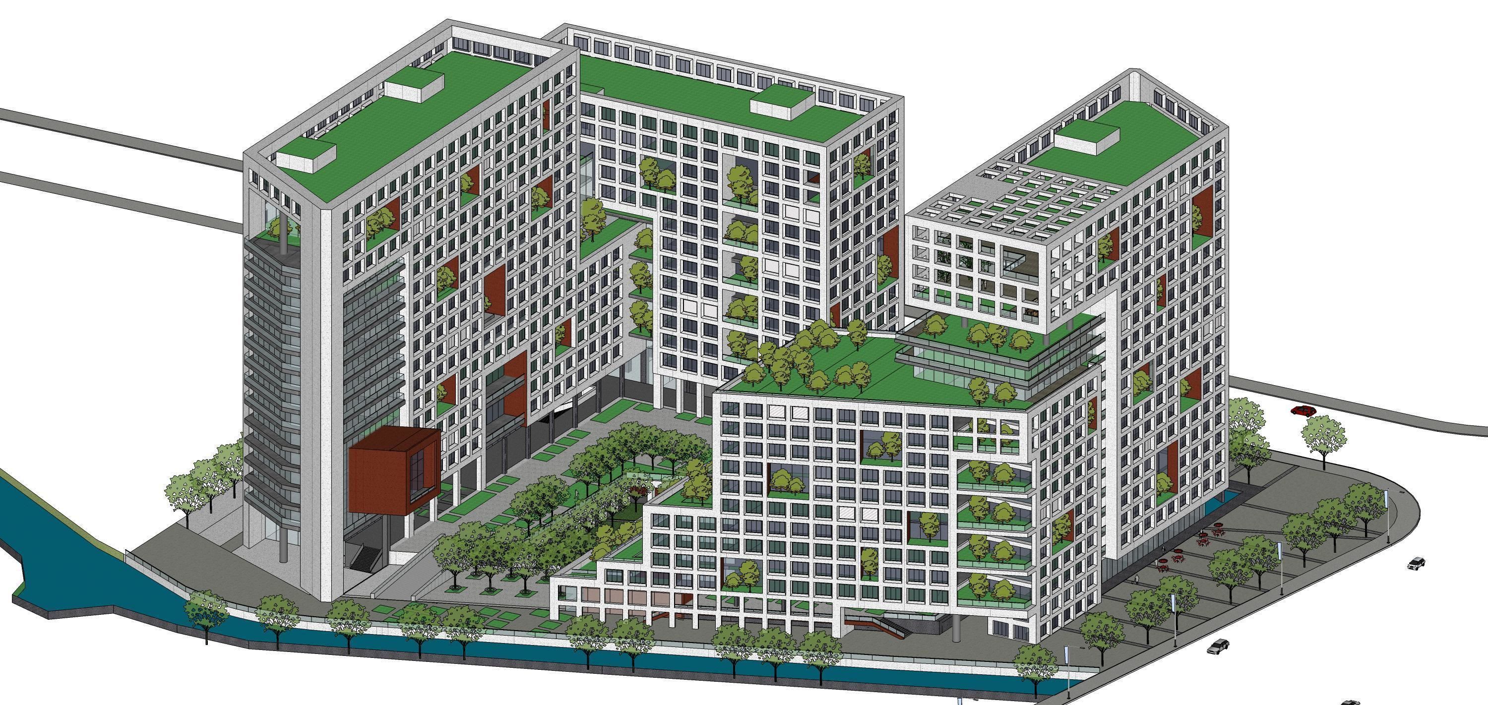 Sketchup Commercial Office Complex 213 3D model_12