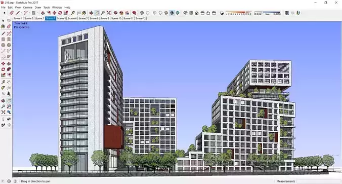 Sketchup Commercial Office Complex 213