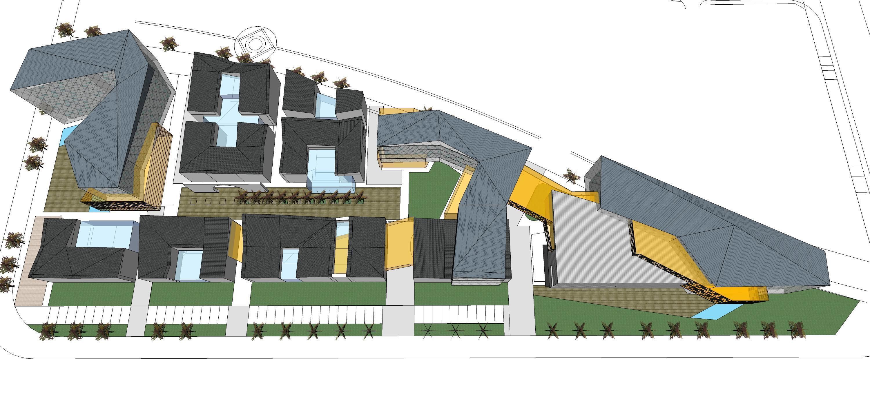 Sketchup Commercial Office Complex 214 3D model | CGTrader