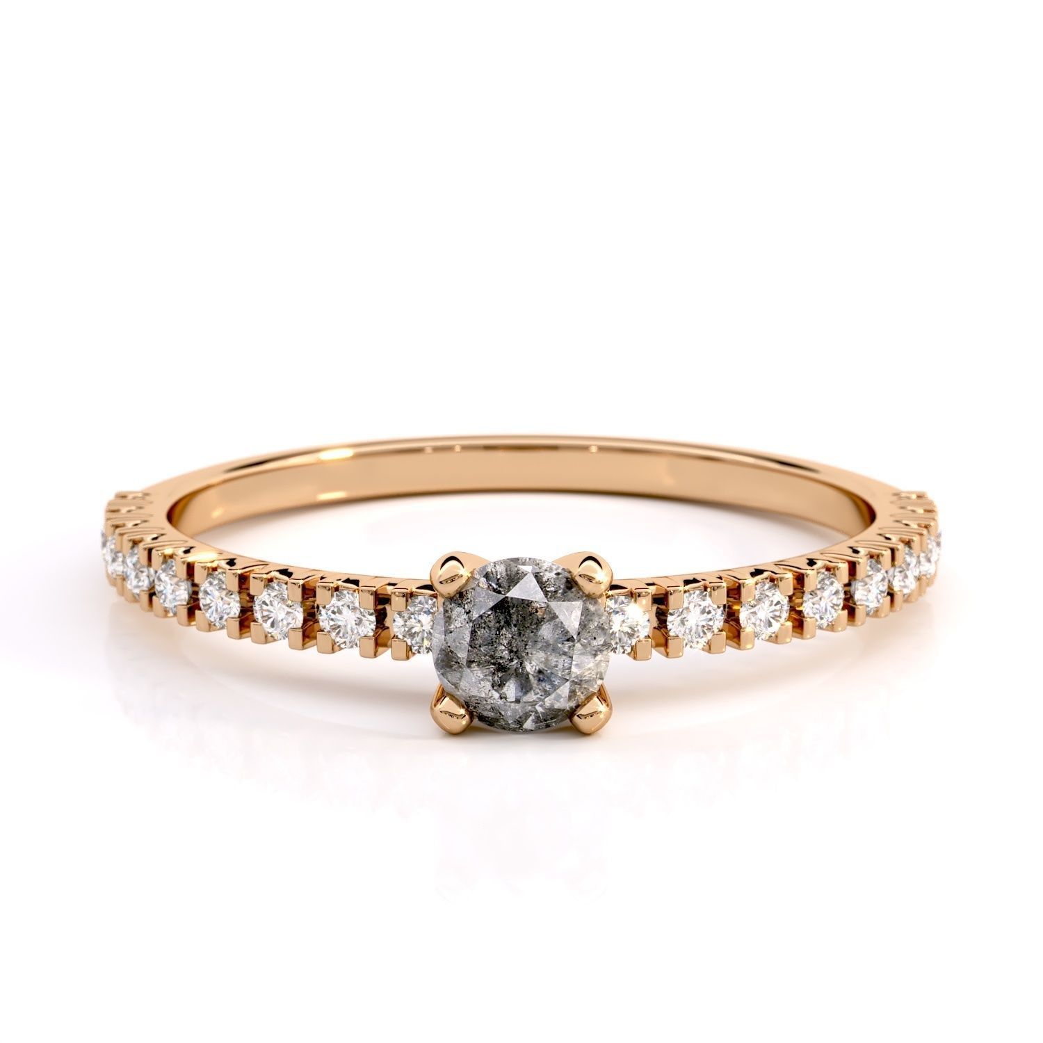 170 Etincelle Ring round cut 3D print model_14