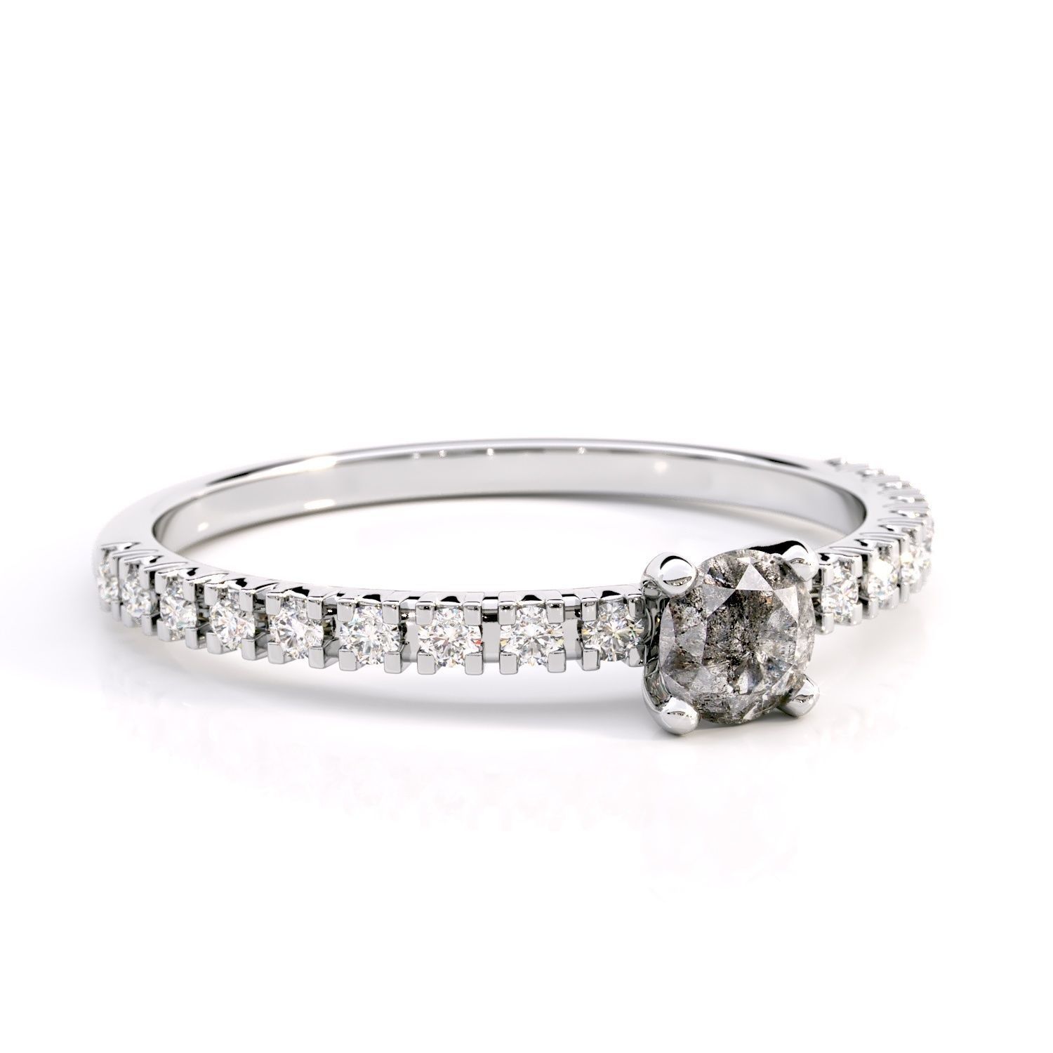 170 Etincelle Ring round cut 3D print model_2