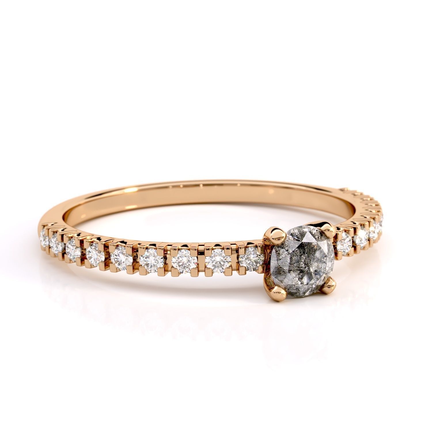 170 Etincelle Ring round cut 3D print model_3