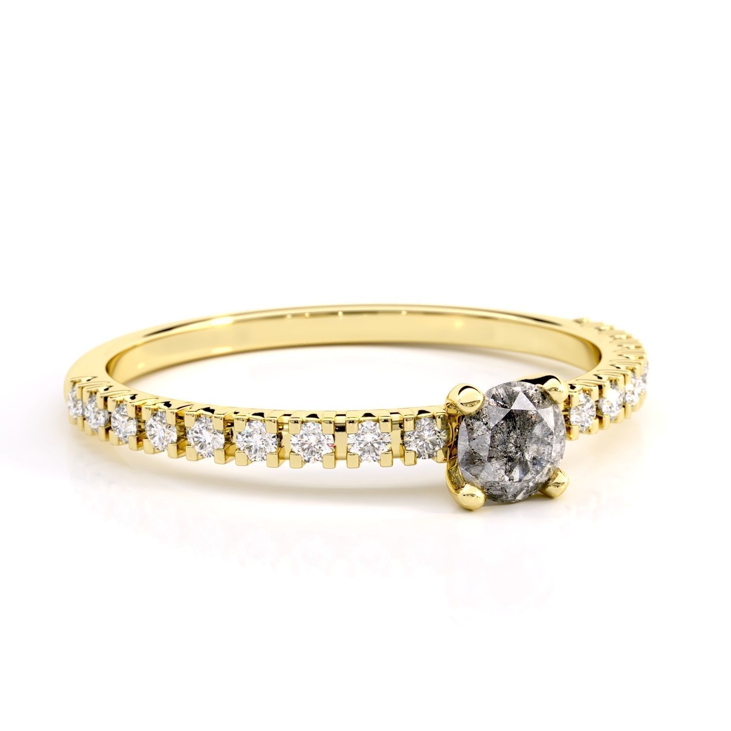 170 Etincelle Ring round cut 3D print model_1