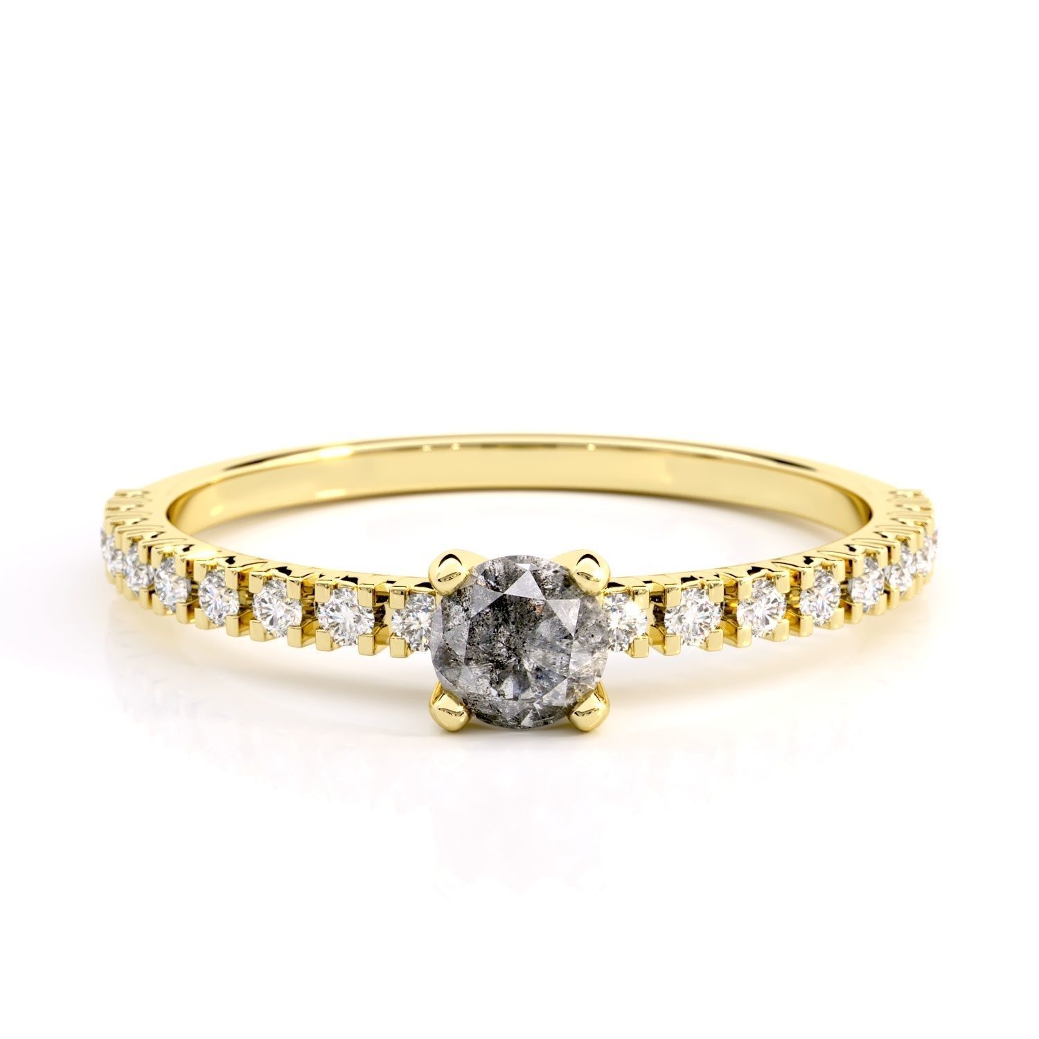 170 Etincelle Ring round cut 3D print model_12