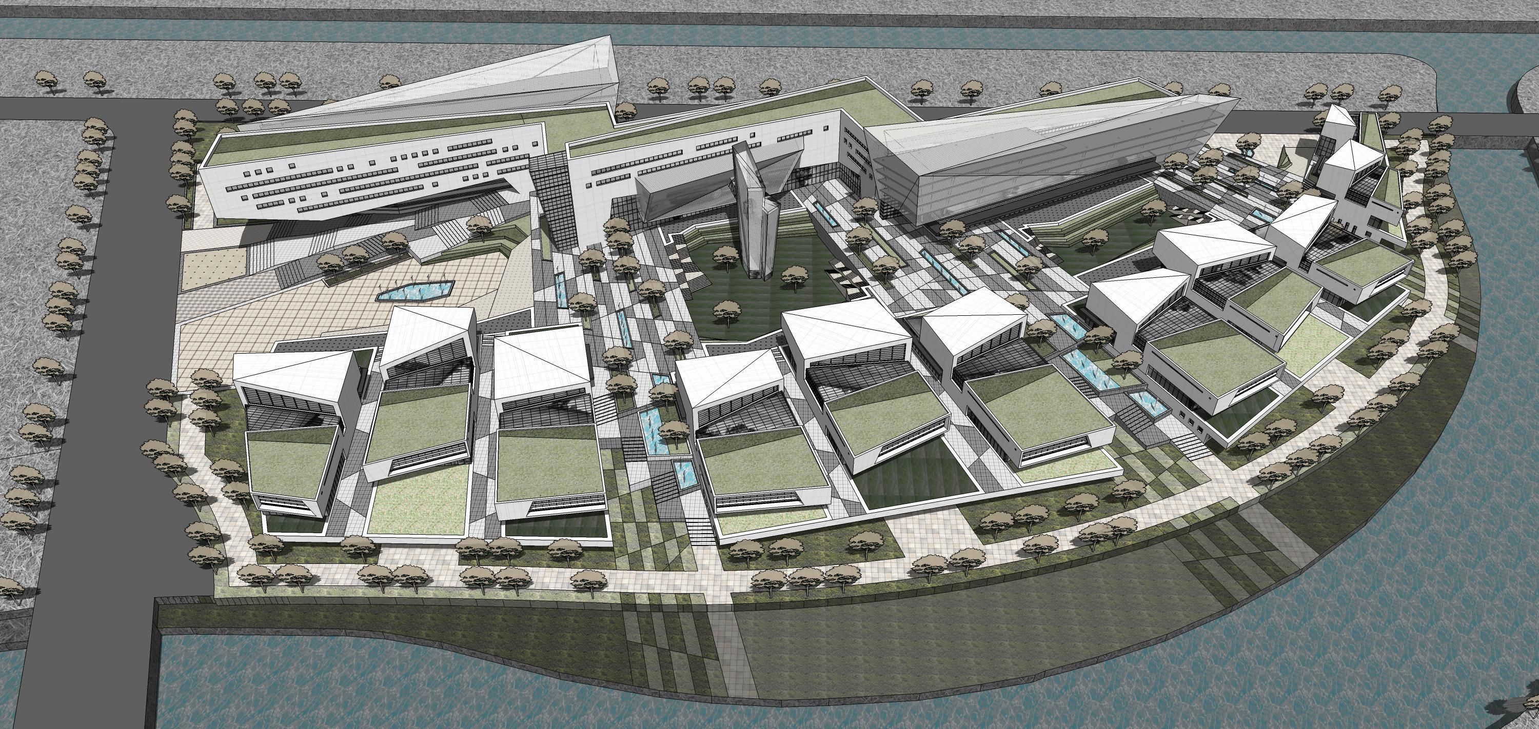 Sketchup Commercial Office Complex 223 3D model_3