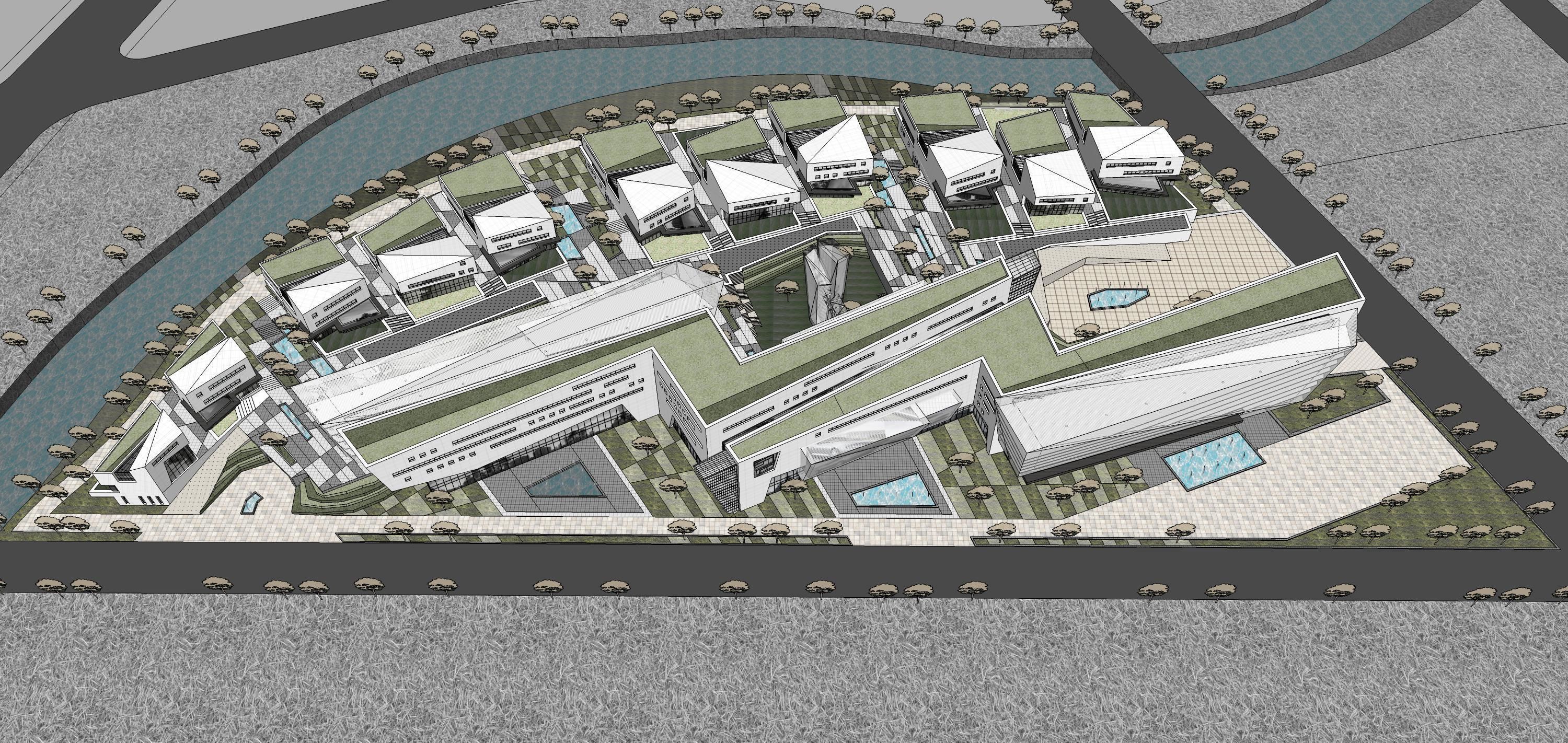 Sketchup Commercial Office Complex 223 3D model_4