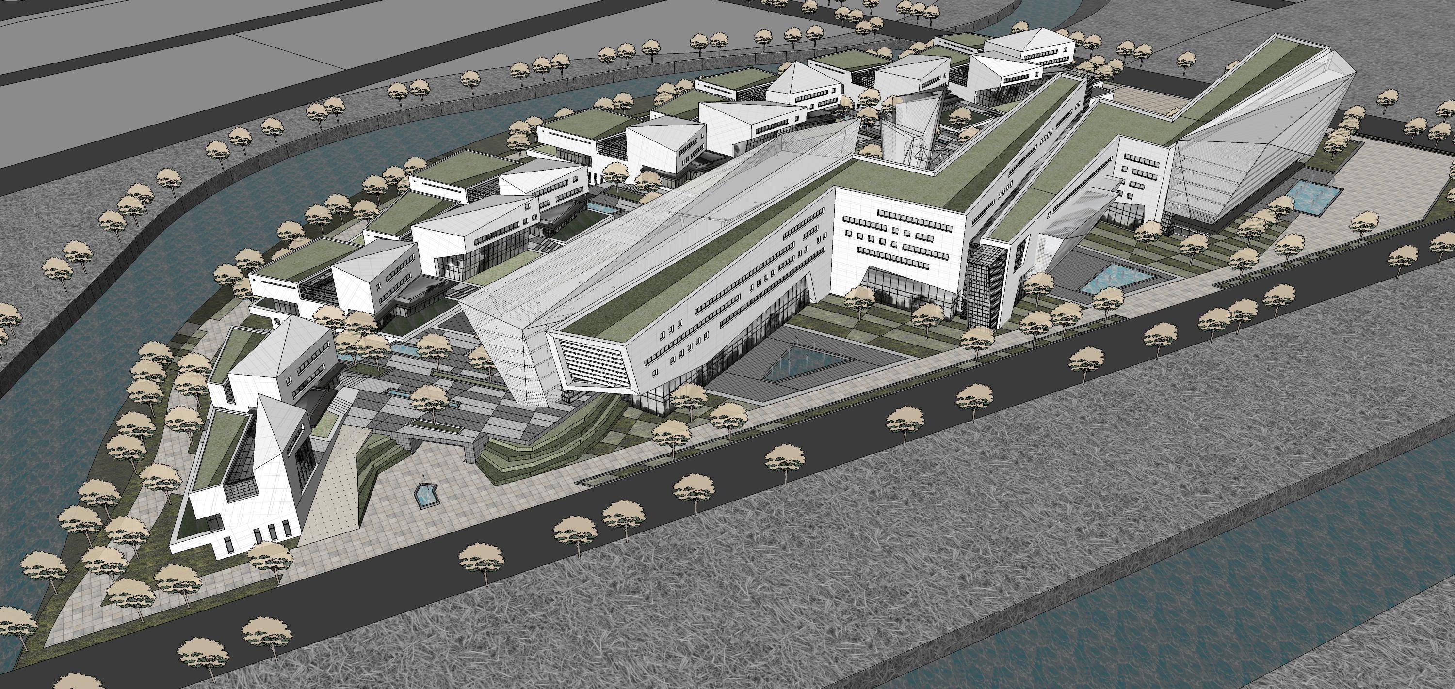 Sketchup Commercial Office Complex 223 3D model_8