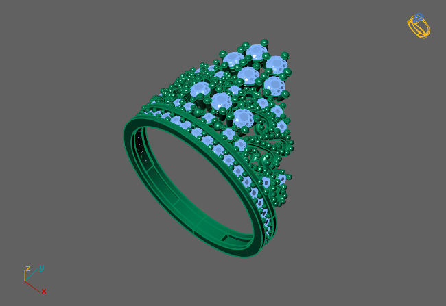 Crown Ring Womens Rings For Women STL 3DM 3D print model_2