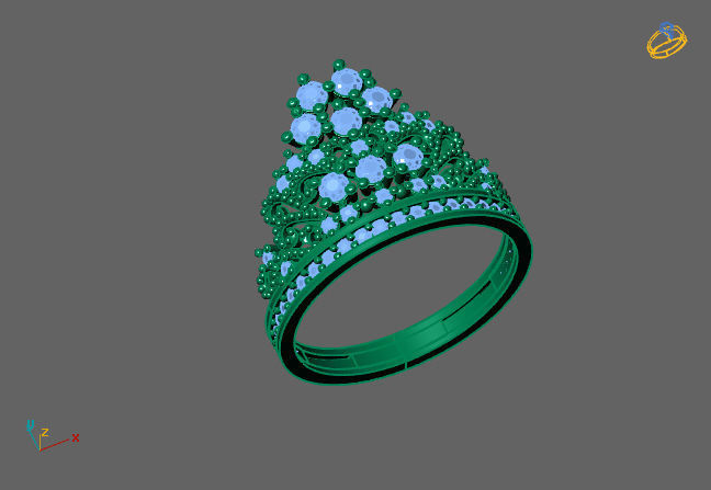 Crown Ring Womens Rings For Women STL 3DM 3D print model_3