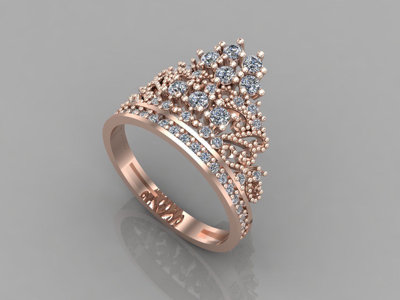 Crown Ring Womens Rings For Women STL 3DM 3D print model_1