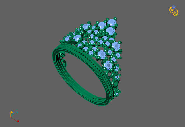 Crown Ring Womens Rings For Women STL 3DM 3D print model_2
