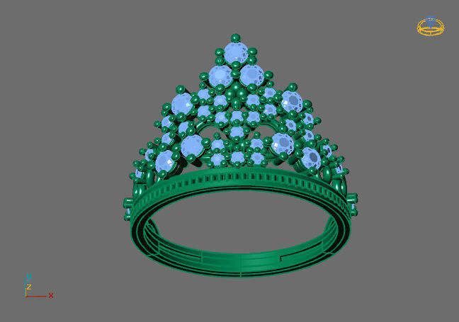 Crown Ring Womens Rings For Women STL 3DM 3D print model_4