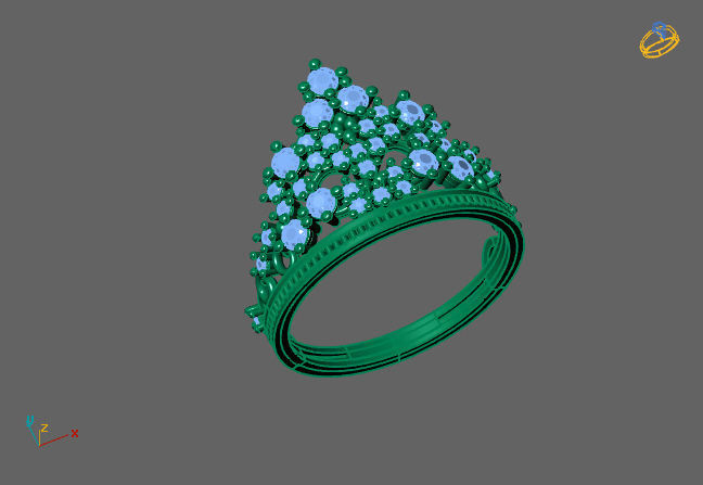 Crown Ring Womens Rings For Women STL 3DM 3D print model_3