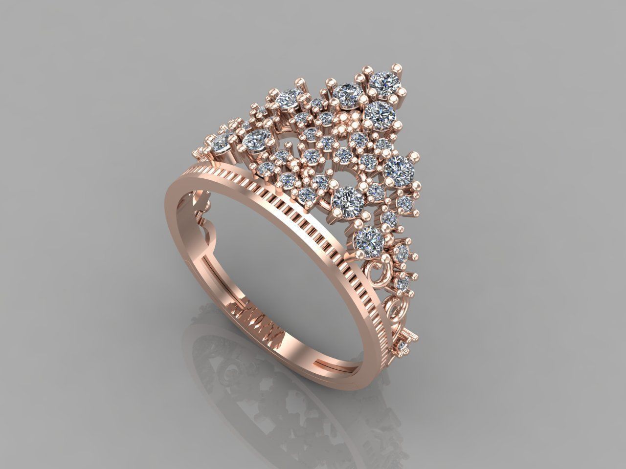 Crown Ring Womens Rings For Women STL 3DM 3D print model_1