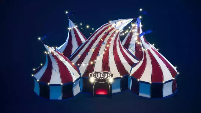 Circus Tent Stylized Model Low-poly 3D model