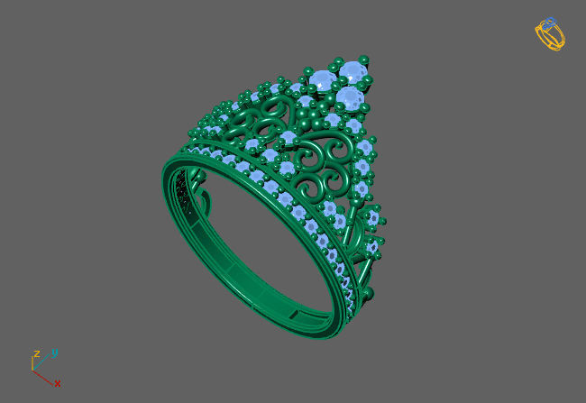 Crown Ring Womens Rings For Women STL 3DM 3D print model_2