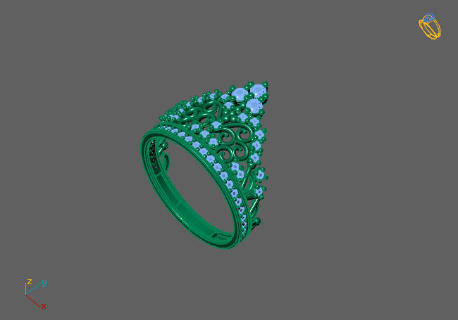 Crown Ring Womens Rings For Women STL 3DM 3D print model_5