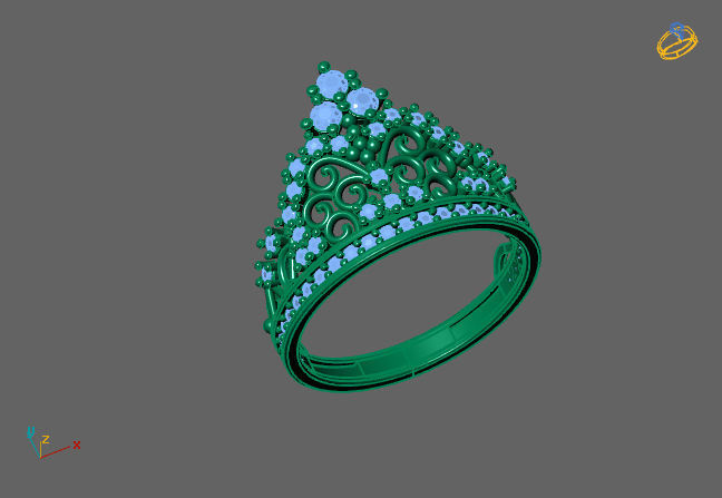 Crown Ring Womens Rings For Women STL 3DM 3D print model_3