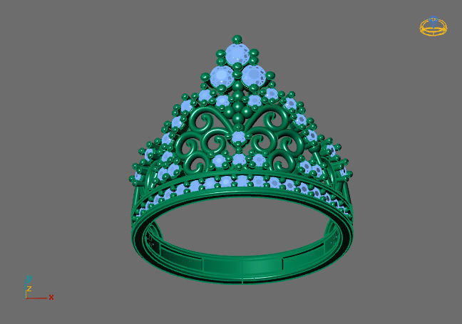 Crown Ring Womens Rings For Women STL 3DM 3D print model_4