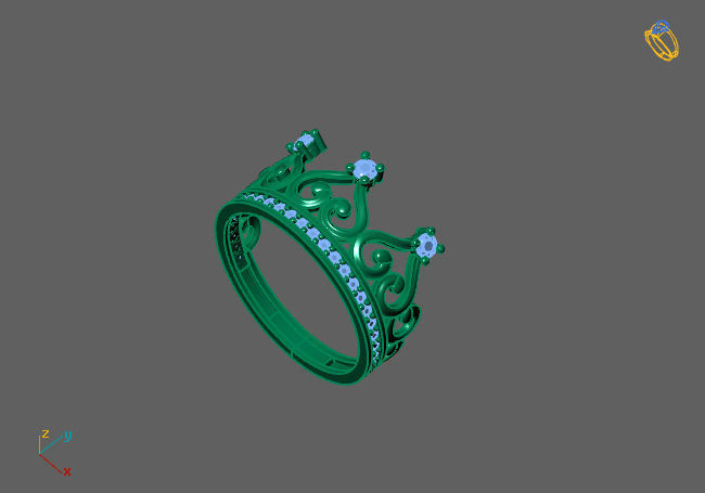 Crown Ring Womens Rings For Women STL 3DM 3D print model_5