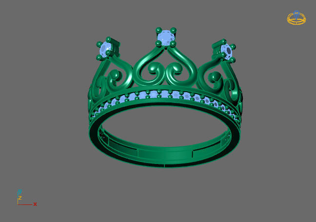 Crown Ring Womens Rings For Women STL 3DM 3D print model_4