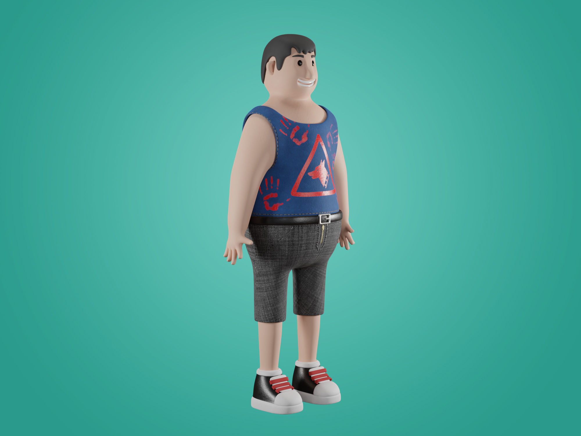 Male Character 3D Cartoon style Free 3D model_4